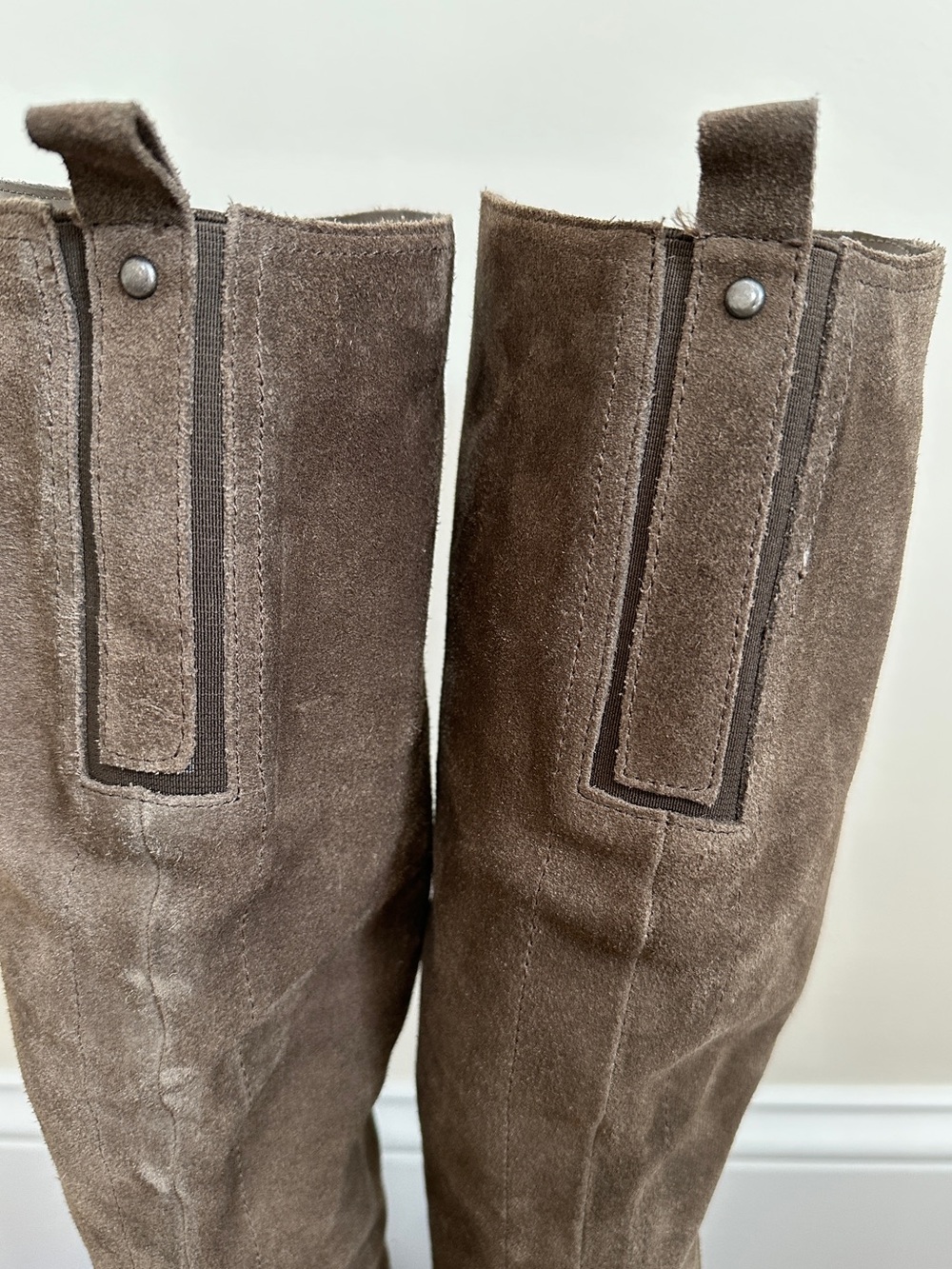 Crown Vintage Knee-High Suede Boots in Taupe Brown 8.5 - Picture 5 of 12